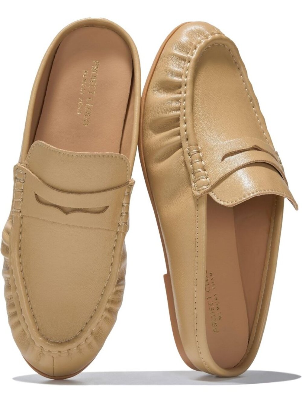 Women's Apricot Leather Memory Foam Insole Flats-Lightweight Loafers & Slip-ons